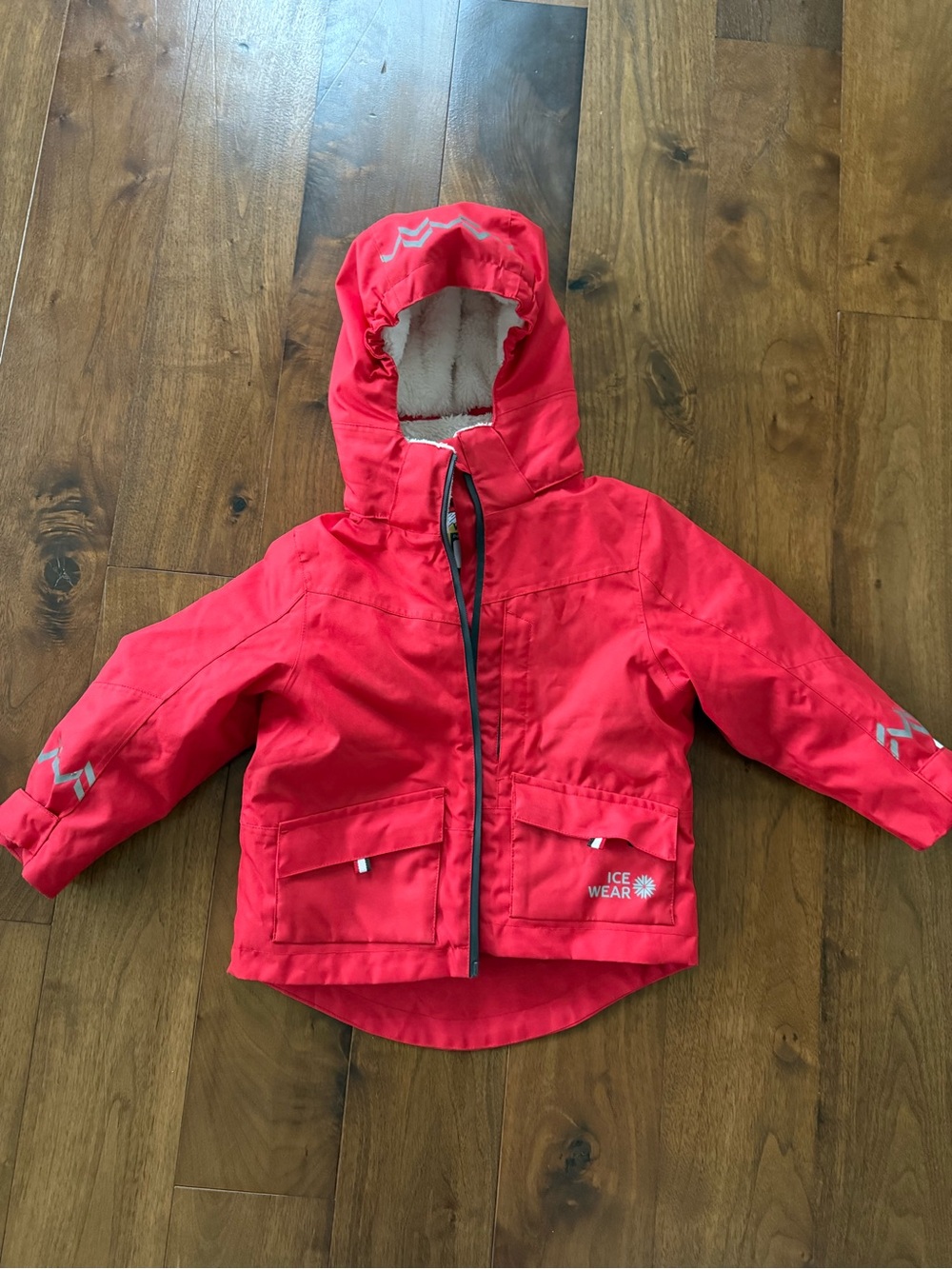 Icewear Icelandic Kids Fleece-Lined Winter Jacket Red Size 98-104 (3T/4T)